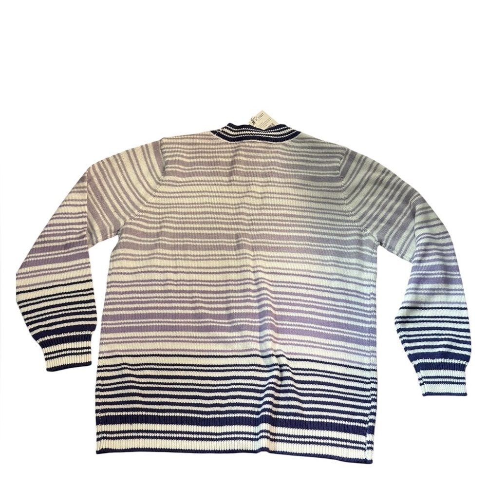 NINE WEST Women's Ombre Striped Button Up Sweater Size Large - Picture 6 of 7
